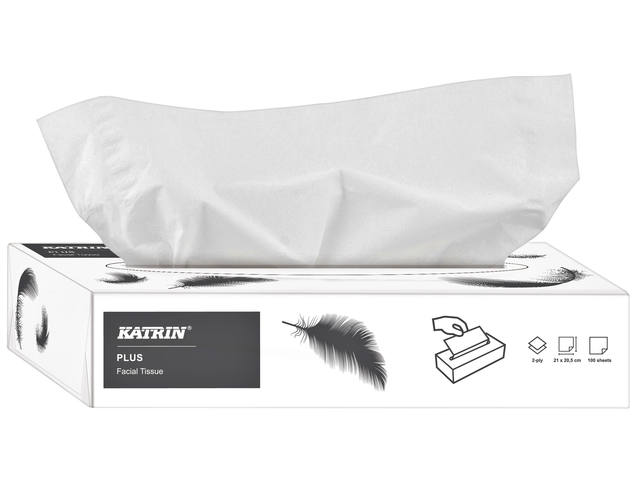 TISSUE KATRIN 11797 PLUS FACIAL 2LAAGS 100ST WIT 1