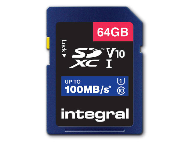 GEHEUGENKAART INTEGRAL SDHC V10 64GB 1